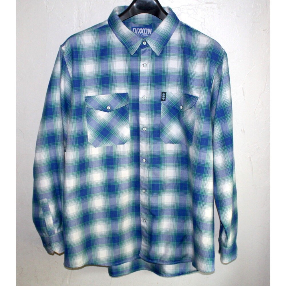 Dixxon Flannel Shirt John Christner Trucker Men 3XL Blue long sleeve snap button